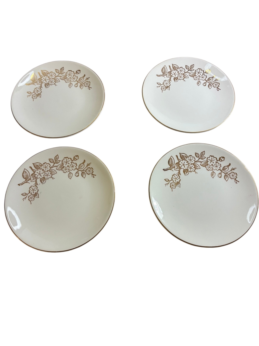 Edwin M. Knowles Apple Blossom China Salad Plates Set Of 4